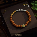 WIAUGEM Natural Sandalwood Zodiac Glow Bracelet