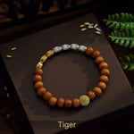 WIAUGEM Natural Sandalwood Zodiac Glow Bracelet