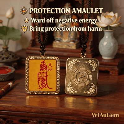 Authentic Taoist Talisman Pendant | Protection, Luck & Blessings Amulet