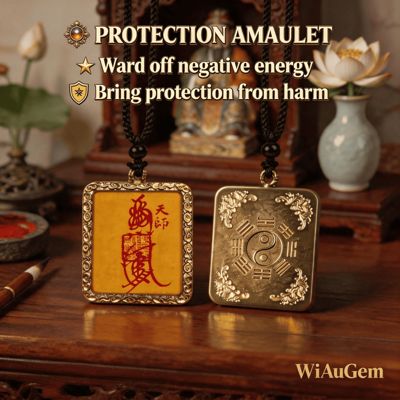 Authentic Taoist Talisman Pendant | Protection, Luck & Blessings Amulet