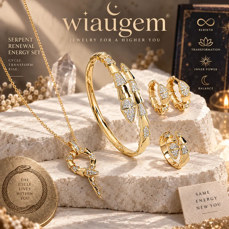 WIAUGEM Snake Transformation 4-Piece Jewelry Set