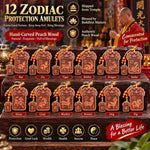 Wiaugem 12 Zodiac Peach Wood Protection Amulet