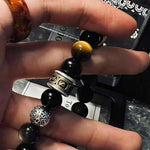 Silver Obsidian Protection Bracelet | Energy Defense & Wealth