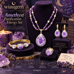 WIAUGEM Natural Amethyst 4-Piece Jewelry Set