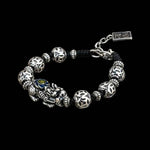 Handcrafted Feng Shui Wealth Talisman Bracelet with Pixiu Enamel 'Cai' Glyph for Attracting Abundance from a Thousand-Year-Old Temple
