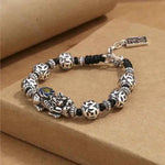 Handcrafted Feng Shui Wealth Talisman Bracelet with Pixiu Enamel 'Cai' Glyph for Attracting Abundance from a Thousand-Year-Old Temple