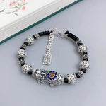 Handcrafted Feng Shui Wealth Talisman Bracelet with Pixiu Enamel 'Cai' Glyph for Attracting Abundance from a Thousand-Year-Old Temple