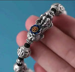 Handcrafted Feng Shui Wealth Talisman Bracelet with Pixiu Enamel 'Cai' Glyph for Attracting Abundance from a Thousand-Year-Old Temple