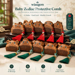 WIAUGEM Chinese Zodiac Sandalwood Baby Comb