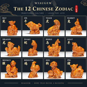 WIAUGEM 12 Chinese Zodiac Feng Shui Figurines