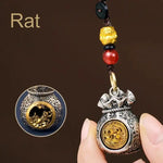 WIAUGEM Chinese Zodiac Blessing Money Bag Rotatable Keychain