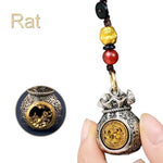 WIAUGEM Chinese Zodiac Blessing Money Bag Rotatable Keychain