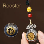 WIAUGEM Chinese Zodiac Blessing Money Bag Rotatable Keychain
