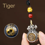WIAUGEM Chinese Zodiac Blessing Money Bag Rotatable Keychain