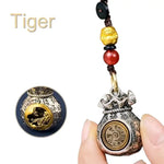 WIAUGEM Chinese Zodiac Blessing Money Bag Rotatable Keychain