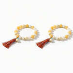 WIAUGEM White Bodhi &amp; Beige Jade Harmony Bracelet