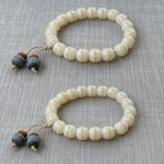 WIAUGEM Heaven Line Dzi &amp; White Bodhi Protection Bracelet