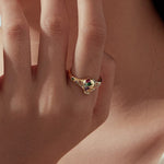 Gemstone Skull Ring | Gothic Halloween Jewelry for Protection & Strength | Wiaugem