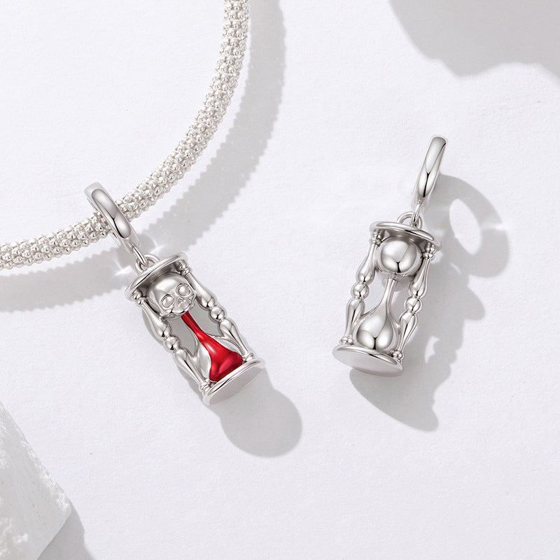 Wiaugem Gothic Hourglass Necklace | Halloween Jewelry for Time &amp; Transformation