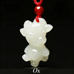 Wiaugem 12 Chinese Zodiac Natural Jade Pendant
