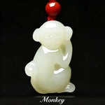 Wiaugem 12 Chinese Zodiac Natural Jade Pendant