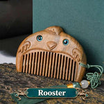 WIAUGEM Chinese Zodiac Sandalwood Baby Comb