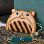 WIAUGEM Chinese Zodiac Sandalwood Baby Comb