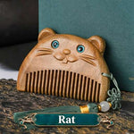 WIAUGEM Chinese Zodiac Sandalwood Baby Comb
