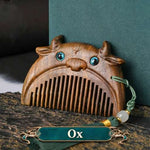 WIAUGEM Chinese Zodiac Sandalwood Baby Comb