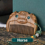 WIAUGEM Chinese Zodiac Sandalwood Baby Comb