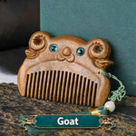 WIAUGEM Chinese Zodiac Sandalwood Baby Comb