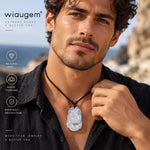 Wiaugem Chinese Zodiac White Chalcedony Pendant | Hand-Carved 12 Zodiac Talisman Necklace for Good Fortune, Protection &amp; Positive Energy