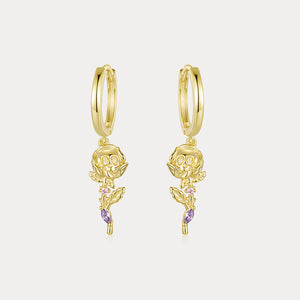 Rose Skull Earrings | Gothic Jewelry for Love & Transformation | Wiaugem