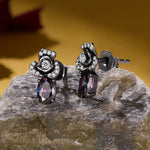 Wiaugem Halloween Earrings | Black Rose &amp; Gothic Earrings for Love, Mystery &amp; Transformation