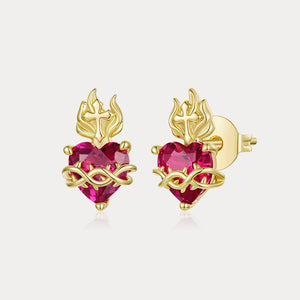 Wiaugem Sacred Heart Earrings | Gothic Jewelry for Love, Passion &amp; Protection