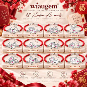 Wiaugen 12 Chinese Zodiac Red String Bracelet