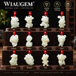 Wiaugem 12 Chinese Zodiac Natural Jade Pendant