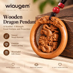 Wiaugem Chinese Zodiac Peach Wood Necklace | Hand-Carved 12 Zodiac Talisman for Protection, Good Fortune &amp; Positive Energy