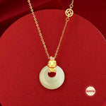 Wiaugem Chinese Zodiac Peace Buckle Necklace