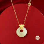 Wiaugem Chinese Zodiac Peace Buckle Necklace