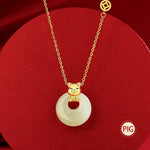 Wiaugem Chinese Zodiac Peace Buckle Necklace