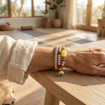 WIAUGEM Star &amp; Moon Bodhi Lotus Three-Loop Bracelet