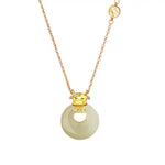 Wiaugem Chinese Zodiac Peace Buckle Necklace