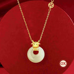 Wiaugem Chinese Zodiac Peace Buckle Necklace