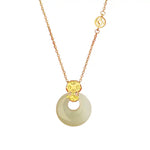 Wiaugem Chinese Zodiac Peace Buckle Necklace