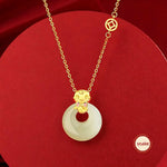 Wiaugem Chinese Zodiac Peace Buckle Necklace