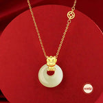 Wiaugem Chinese Zodiac Peace Buckle Necklace