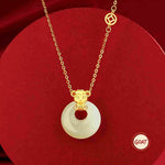 Wiaugem Chinese Zodiac Peace Buckle Necklace