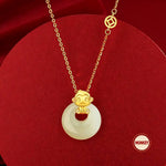Wiaugem Chinese Zodiac Peace Buckle Necklace