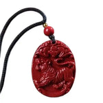 Wiaugem Chinese Zodiac Cinnabar Pendant | Natural Cinnabar Zodiac Talisman for Protection, Good Luck & Prosperity